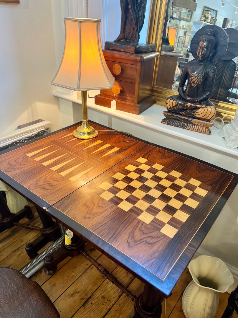 Image of a Victorian Rosewood Games Table